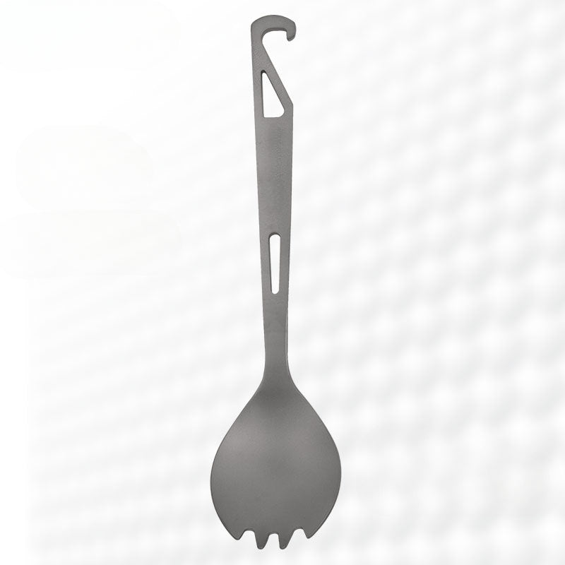 Multi-Functional Titanium Spork with Built-in Bottle Opener for Outdoor Use