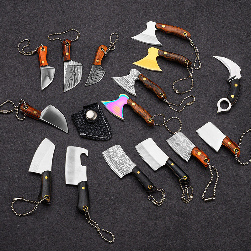 Miniature Axe Knife Keychain Charm for Easy Carry and Utility