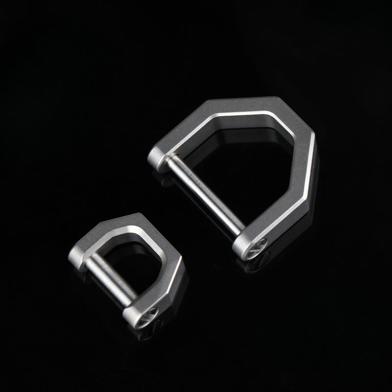 Horseshoe Titanium Key Lock Outdoor D Shape Buckle Keychain