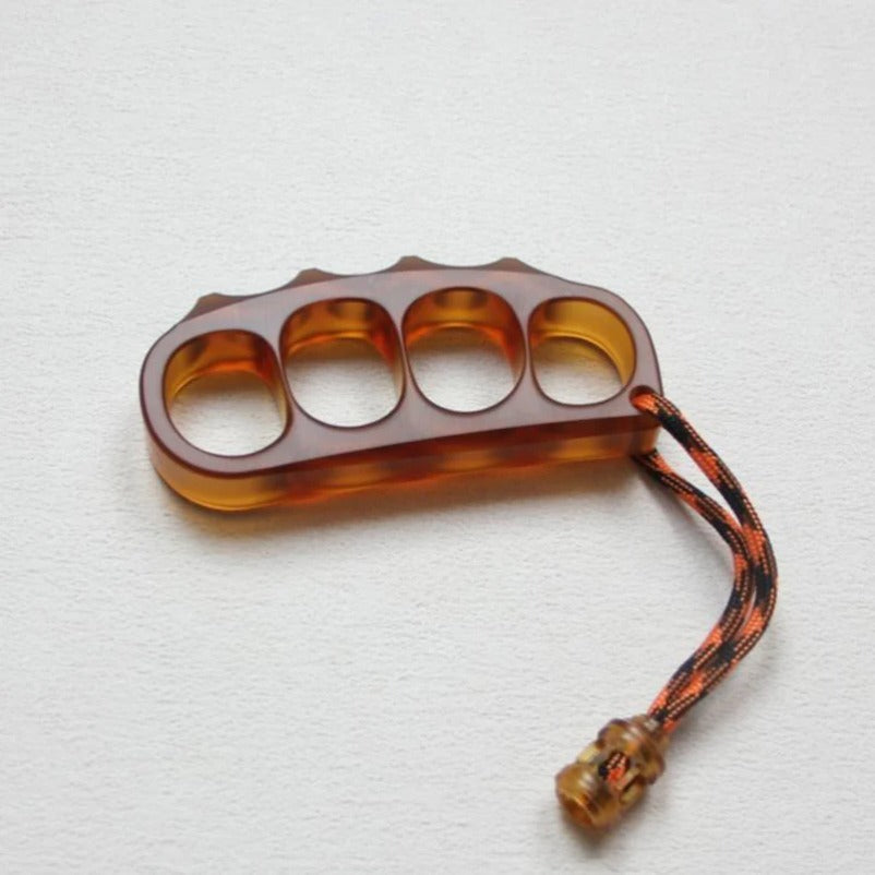 Amber Pea Knuckle Duster Strong Defense Tool for EDC Use