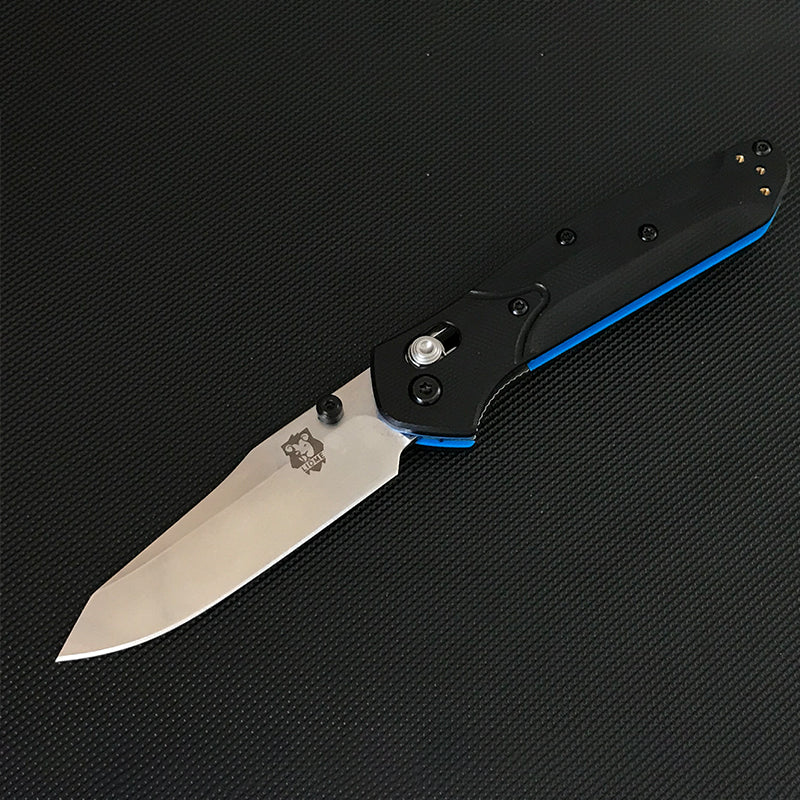 Liome EDC Tool Folding Blade Knife with Dual Color G10 Grip for Outdoor Use