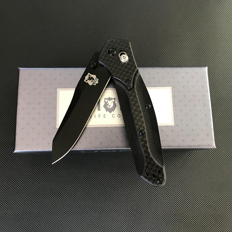 Liome Outdoor EDC Knife with Carbon Fiber Handle and Tactical Folding Blade