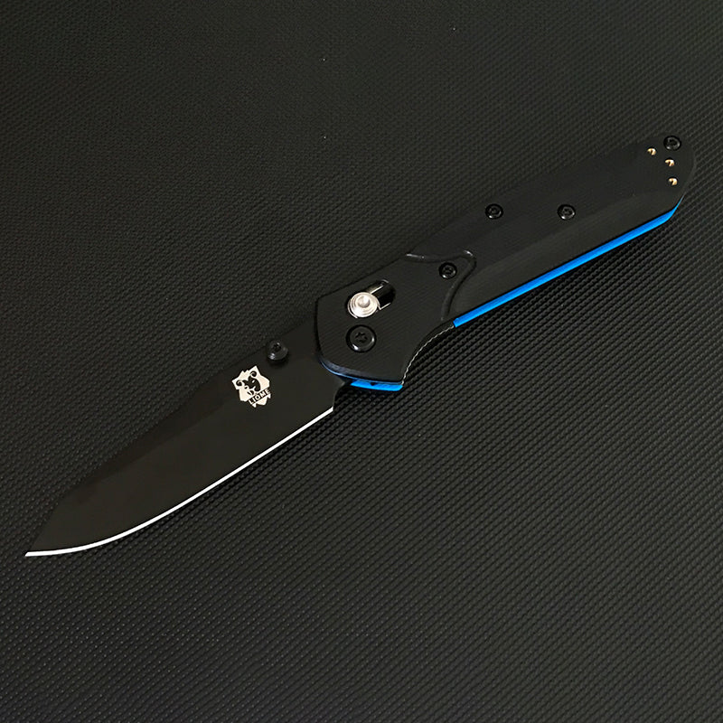Liome EDC Tool Folding Blade Knife with Dual Color G10 Grip for Outdoor Use