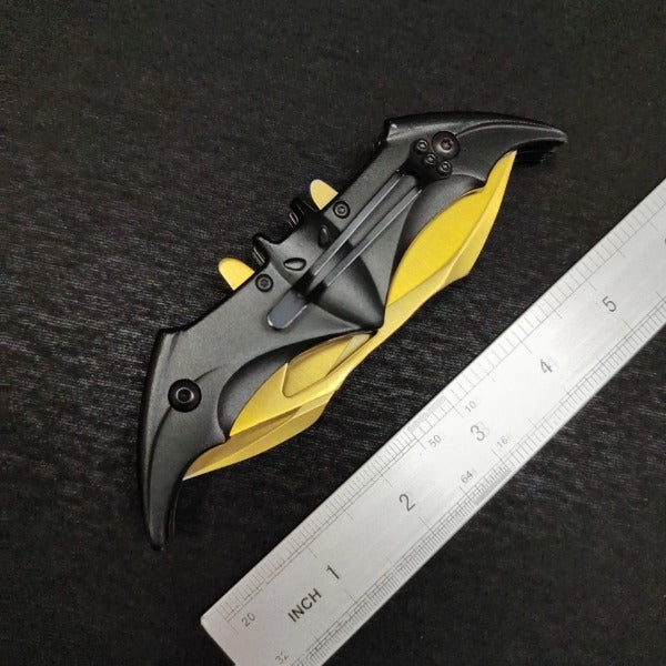 Double Blade Steel Knife with Bat Inspired Design