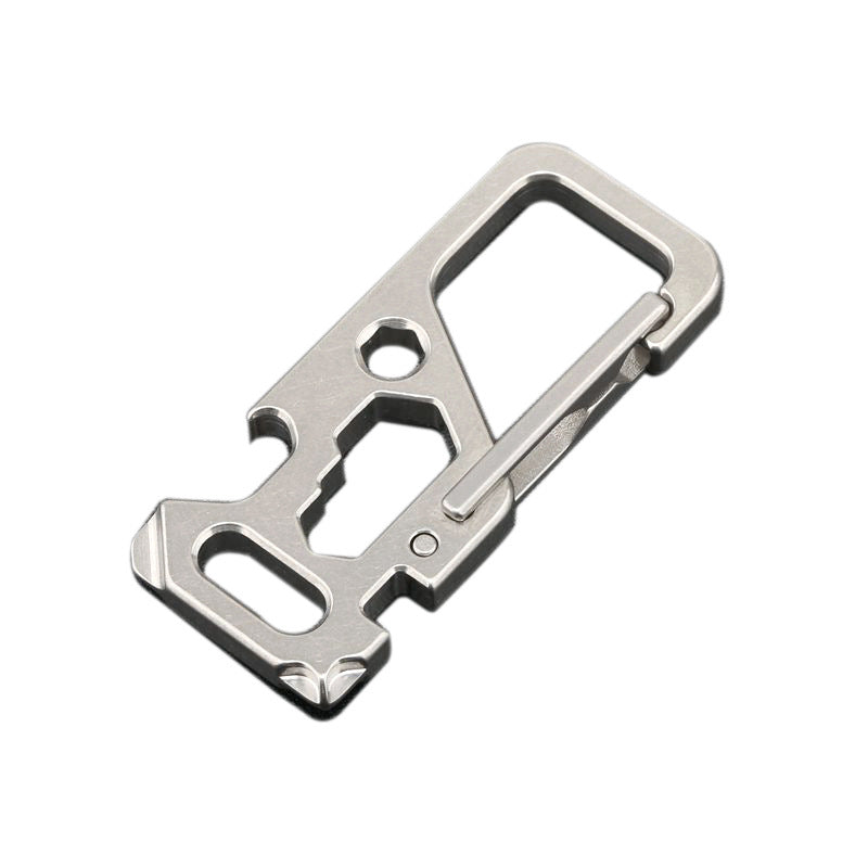 Titanium Keychain Multi Tool with Carabiner and Key Ring for Outdoor Gear