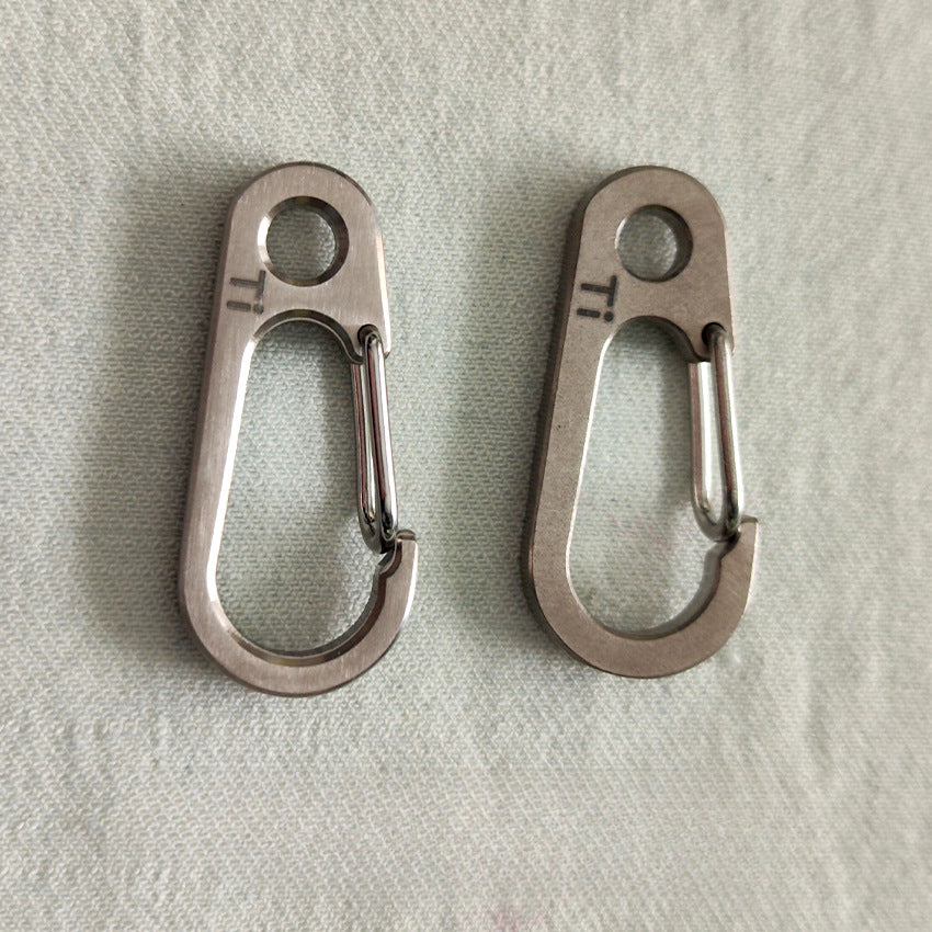 Titanium Carabiner Keychain Spring Clip for EDC Flashlight and Multi Tool