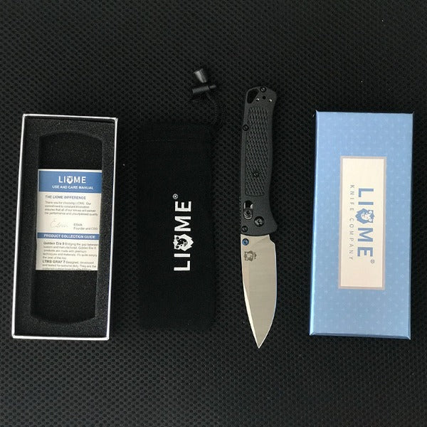Liome Tactical Folding Blade Survival Knife with Fiber Grip for EDC and Camping