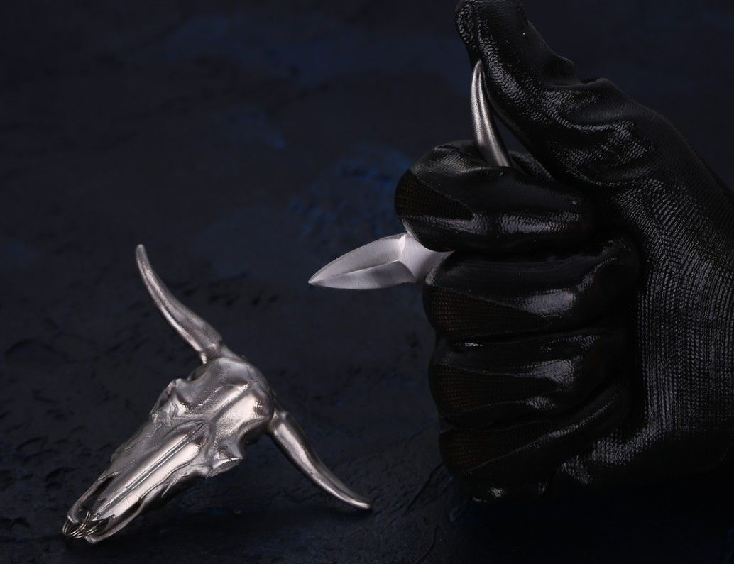 Bullhead Mini Knife for Self Defense and EDC Charm Keychain for Backpack