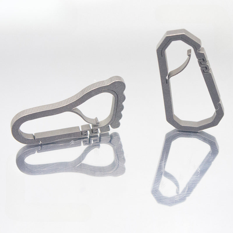 Springy Footprint TC4 Titanium Keyring Lightweight and Durable EDC Accessory