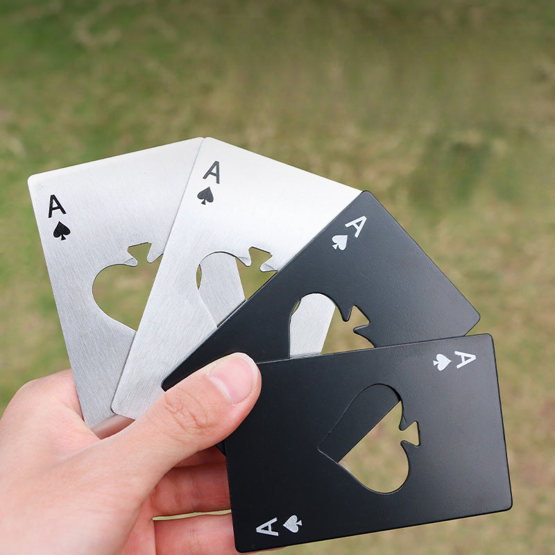 Steel Ace Card Bottle Opener for Home Bar and Beer Lifting
