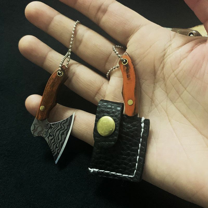 Miniature Axe Knife Keychain Charm for Easy Carry and Utility