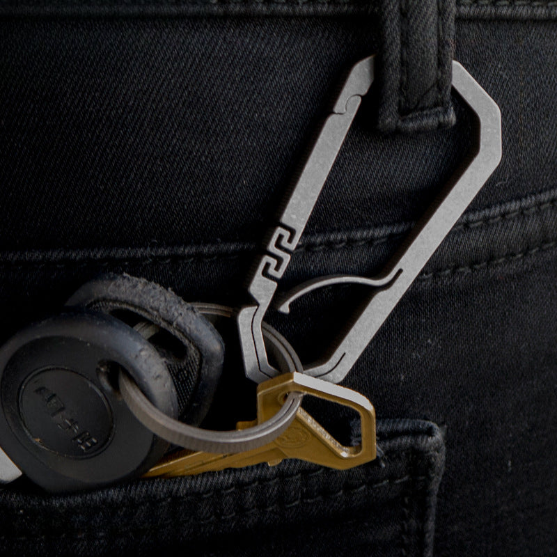 Springy Footprint TC4 Titanium Keyring Lightweight and Durable EDC Accessory