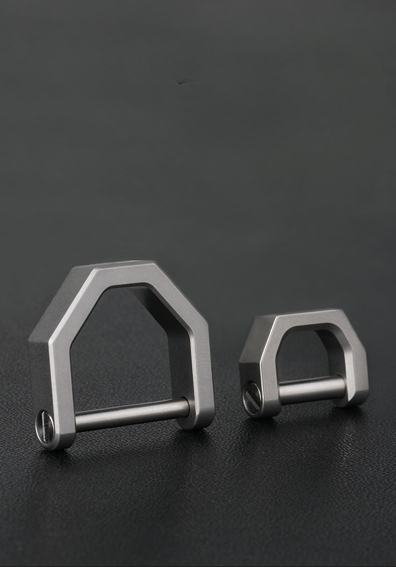 Horseshoe Titanium Key Lock Outdoor D Shape Buckle Keychain