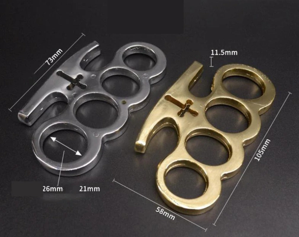 RingGuard Multiuse Brass Knuckles Duster 4 Finger Defense Tool