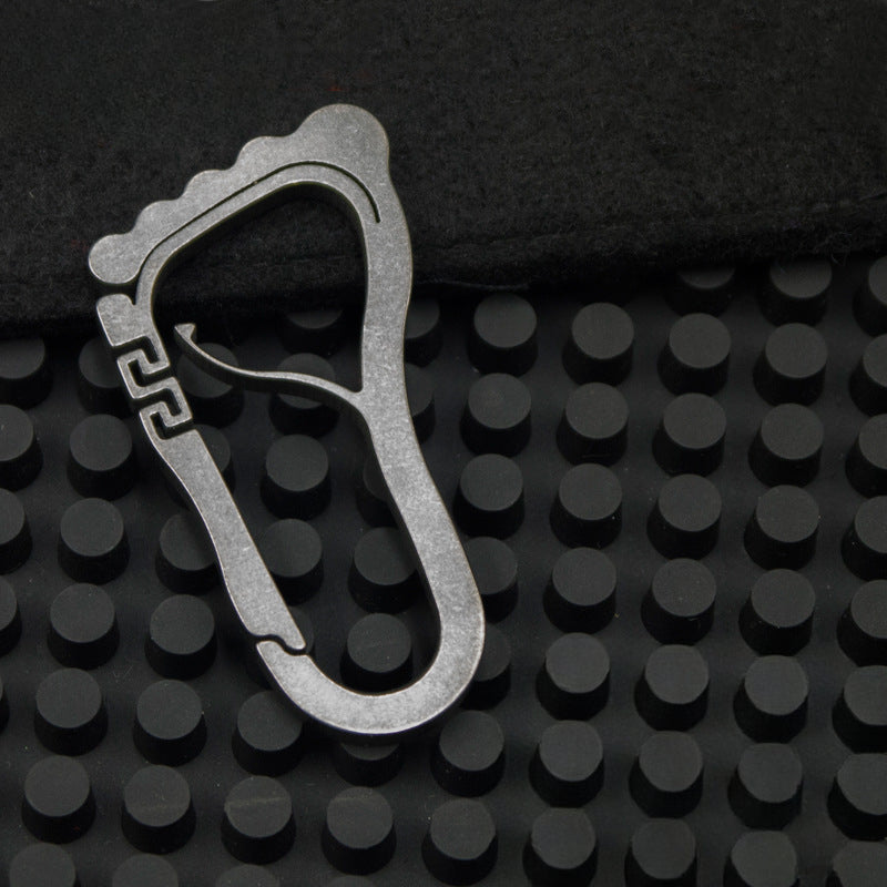 Springy Footprint TC4 Titanium Keyring Lightweight and Durable EDC Accessory