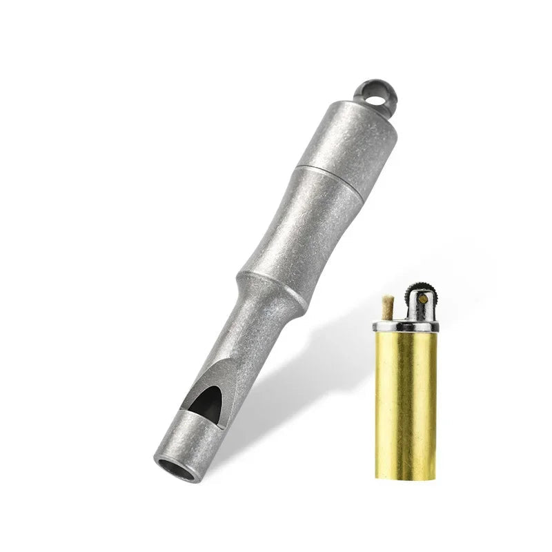 Titanium Waterproof Emergency Whistle with Storage for Multi-function Outdoor Use