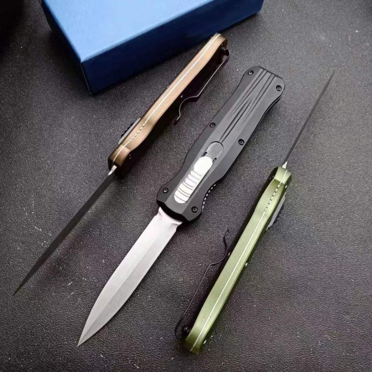 Outdoor D2 Steel Blade Tactical Knife with Lightweight Aluminum Grip