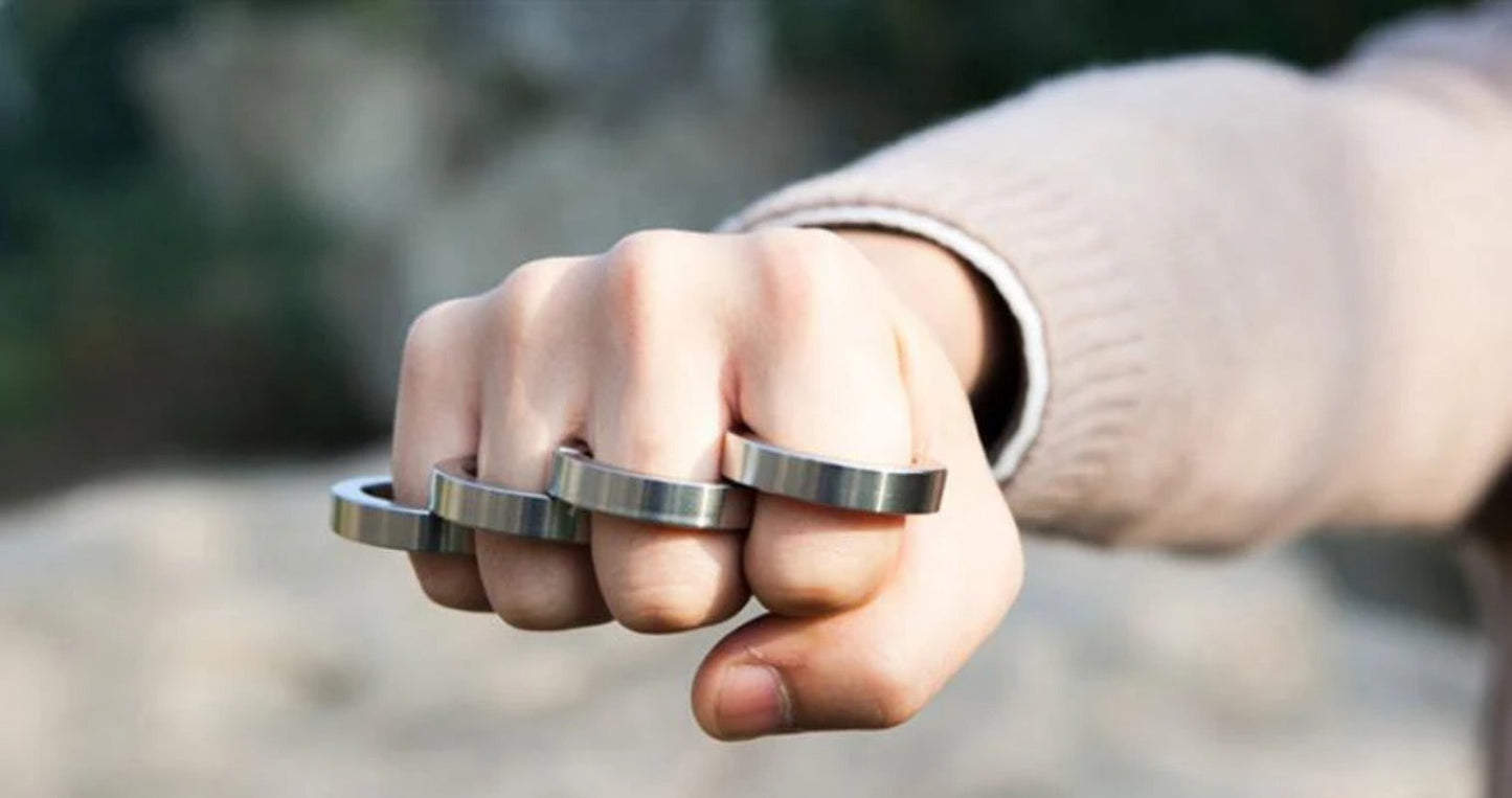 Steel Self-defense Knuckle Duster with Four Finger Design