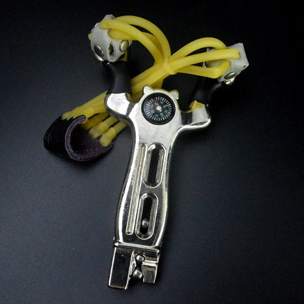 Heavy Duty Aluminum Alloy Slingshot with Resilient Band Set