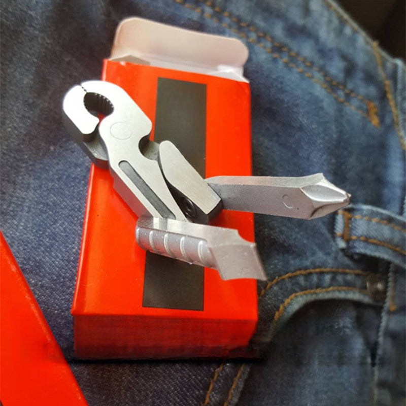 Stainless Steel Multi-Tool Organizer with Keychain Attachment