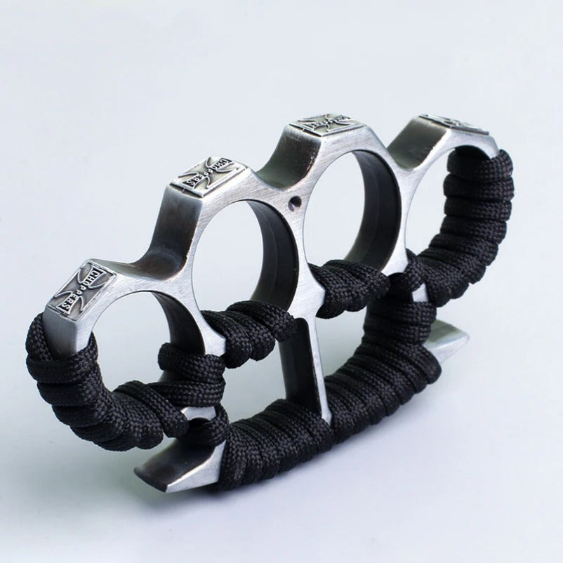 Reinforced Rope Brass Knuckle Duster Four Finger Defense Buckle Tool