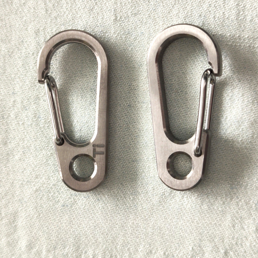 Titanium Carabiner Keychain Spring Clip for EDC Flashlight and Multi Tool