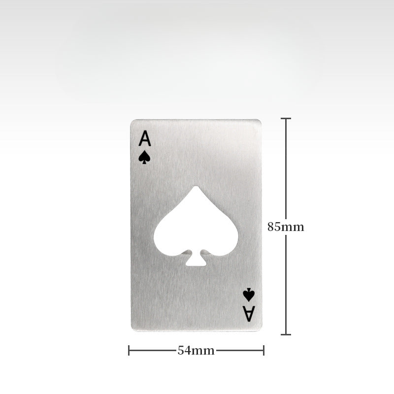 Steel Ace Card Bottle Opener for Home Bar and Beer Lifting