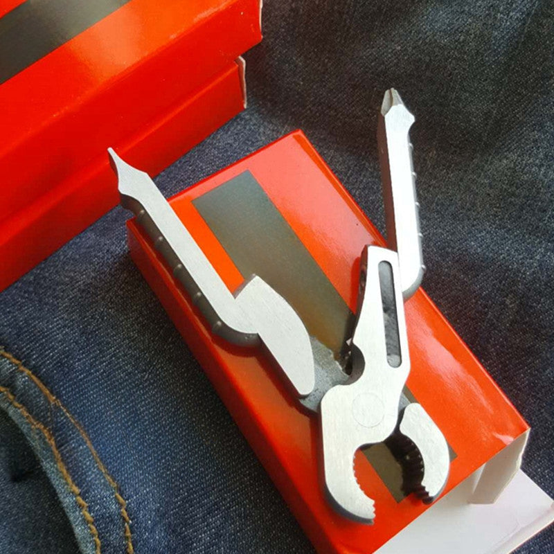 Stainless Steel Multi-Tool Organizer with Keychain Attachment
