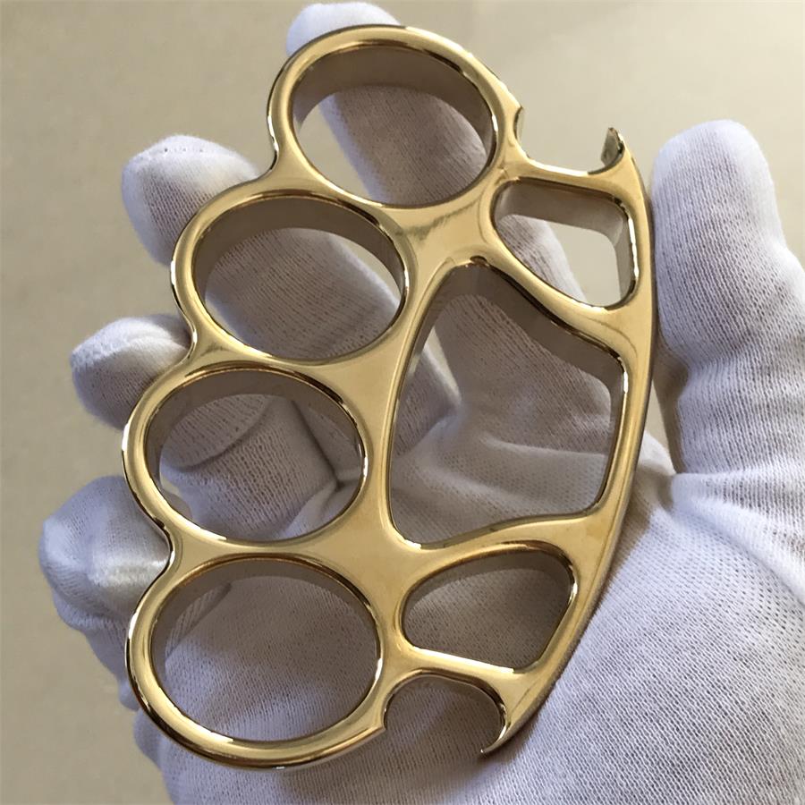 Mirror Polished Large Hole Brass Knuckle Duster with Bottle Opener