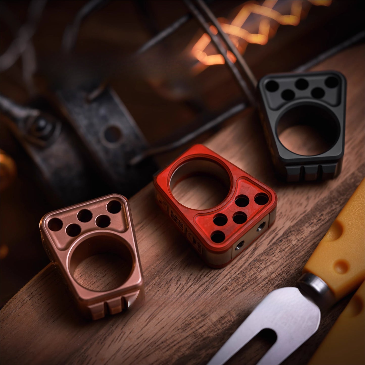 Survival Gear with Cheese Grip EDC Knuckle Duster and Window Breaking Function