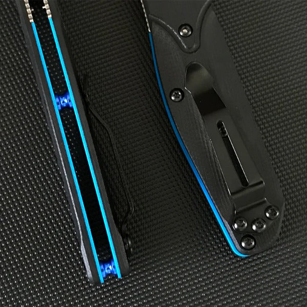 Liome EDC Tool Folding Blade Knife with Dual Color G10 Grip for Outdoor Use