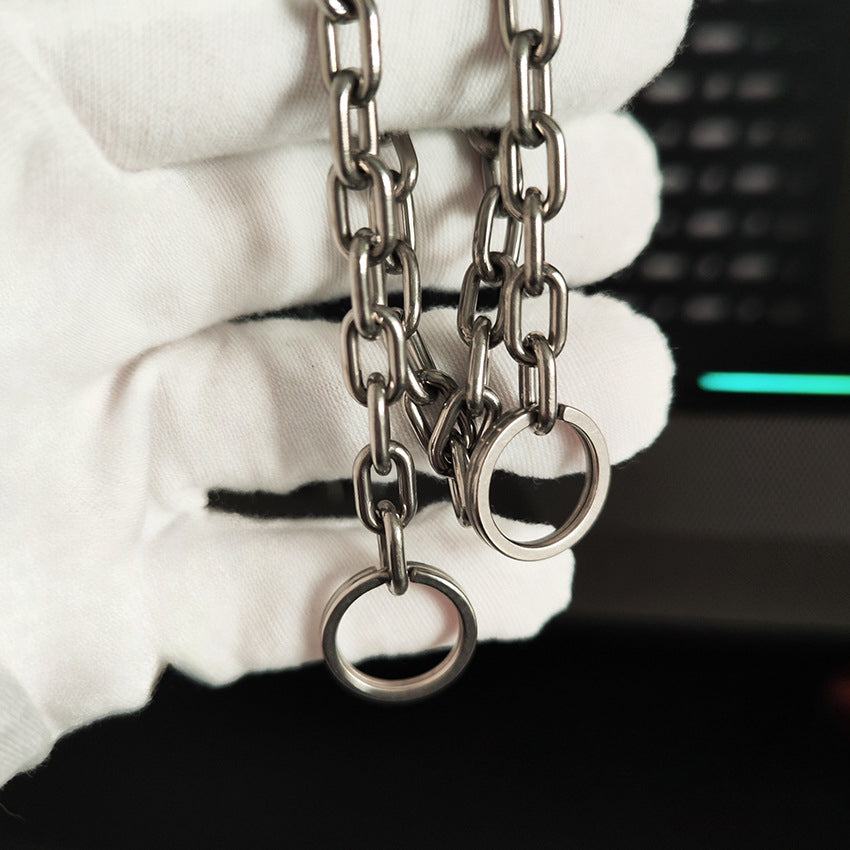 Welded Titanium Wallet Chain Quick Clip Motorcycle Keychain Belt Loop EDC