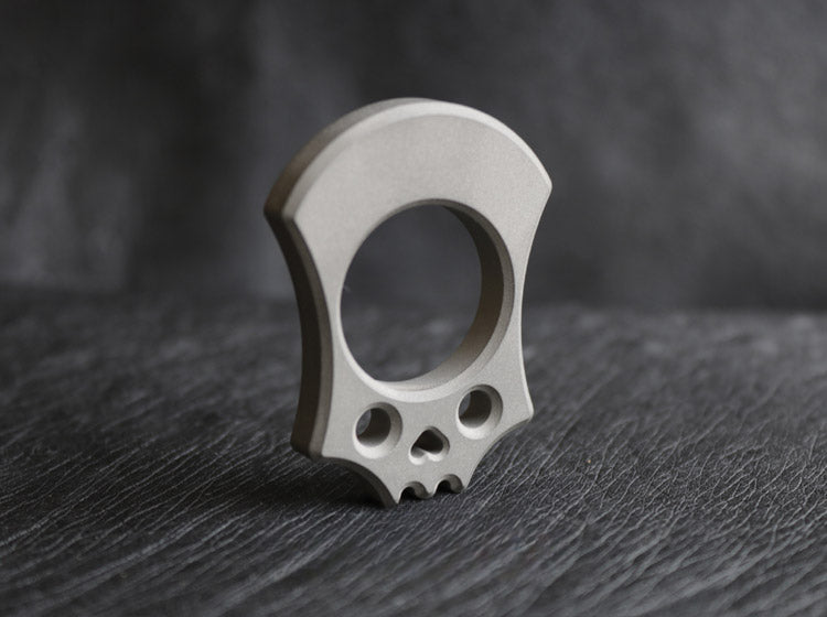 Titanium Skull EDC Knuckle Duster Ring and Keychain Self Defense Tool