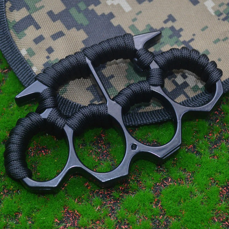 Reinforced Rope Brass Knuckle Duster Four Finger Defense Buckle Tool