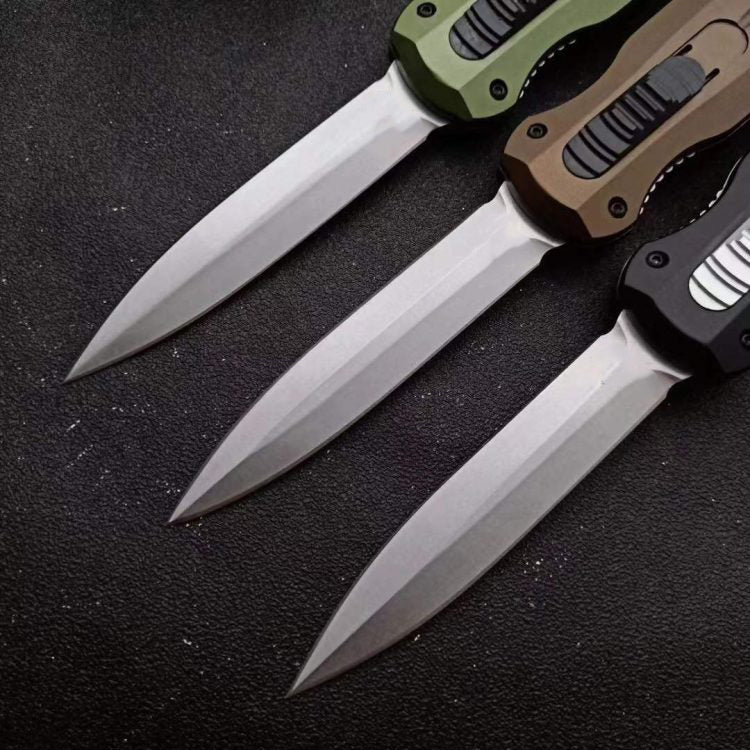 Outdoor D2 Steel Blade Tactical Knife with Lightweight Aluminum Grip