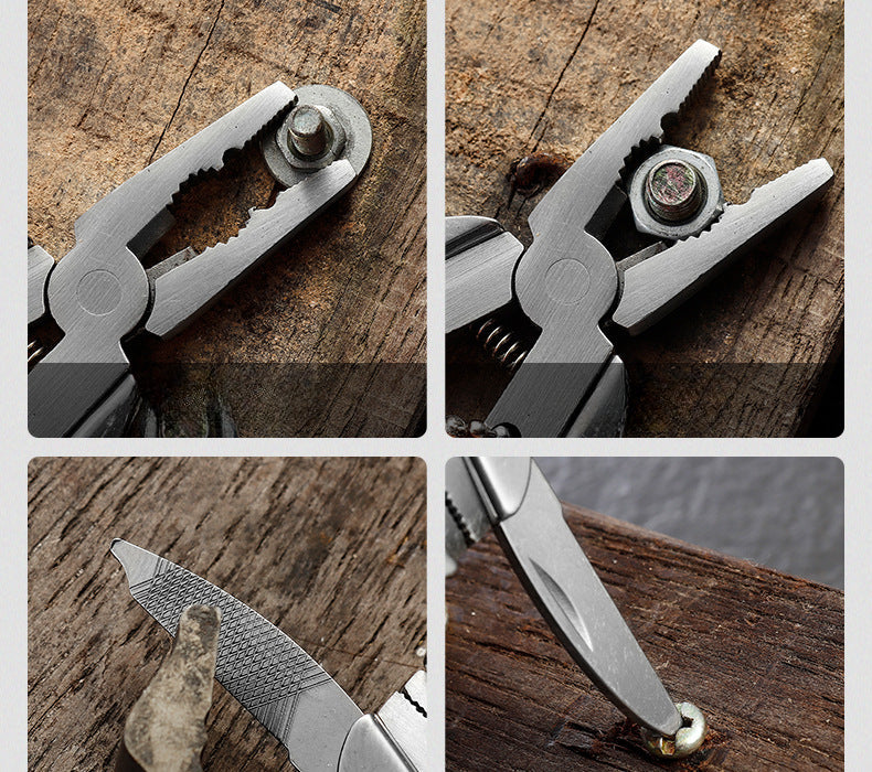 Versatile Scarab Shell Multi-Tool with Integrated Folding Mini-Plier