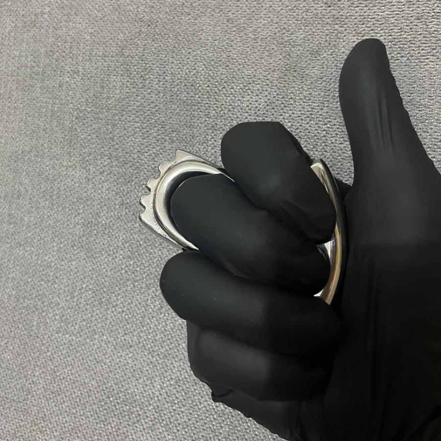 Right Hand Solid Steel Single Finger Knuckle Duster for Self Defense