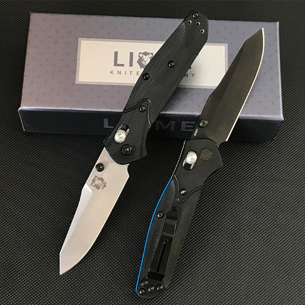 Liome EDC Tool Folding Blade Knife with Dual Color G10 Grip for Outdoor Use