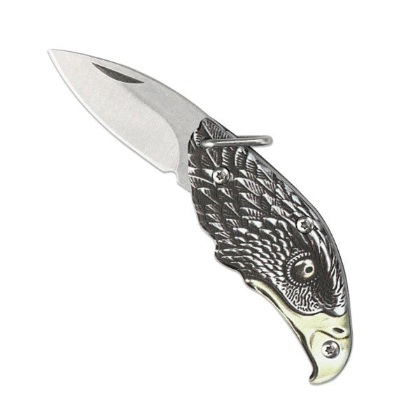 Outdoor Defense Folding Knife with Eagle Design for Keychain EDC Use
