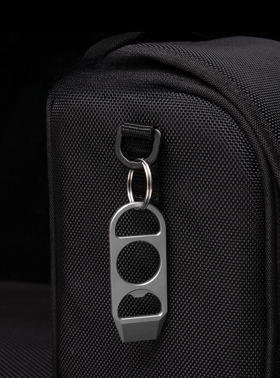 Titanium EDC Pry Bar and Bottle Opener Keychain with Mini Knuckle Tool