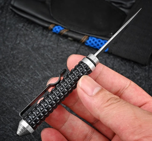 Wilderness Survival Mini Knife with Damascus Blade and Multifunctional Features