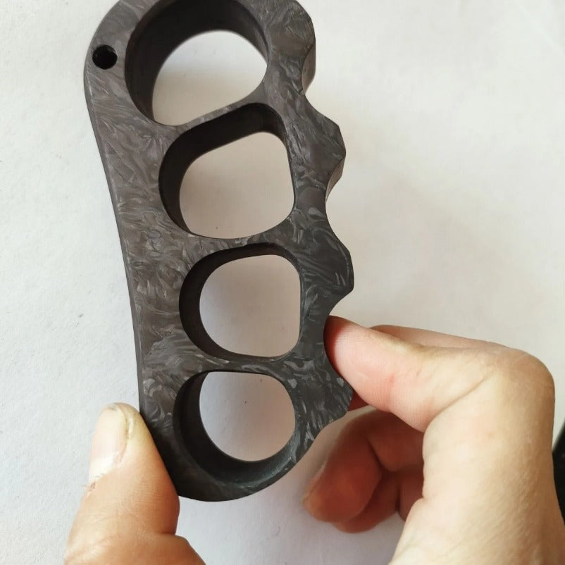 Carbon Fiber Knuckle Duster Four Finger Tactical Gear for Protection