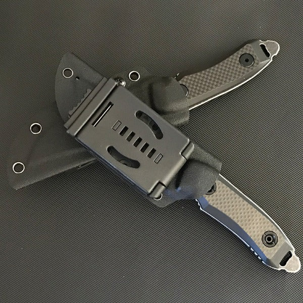 Liome Tactical Straight Knife with G10 and Carbon Fiber Grip for Outdoor Use
