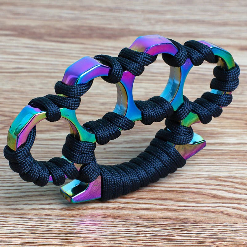 Knuckle Duster with Umbrella Rope Design Four Finger Defense Gear