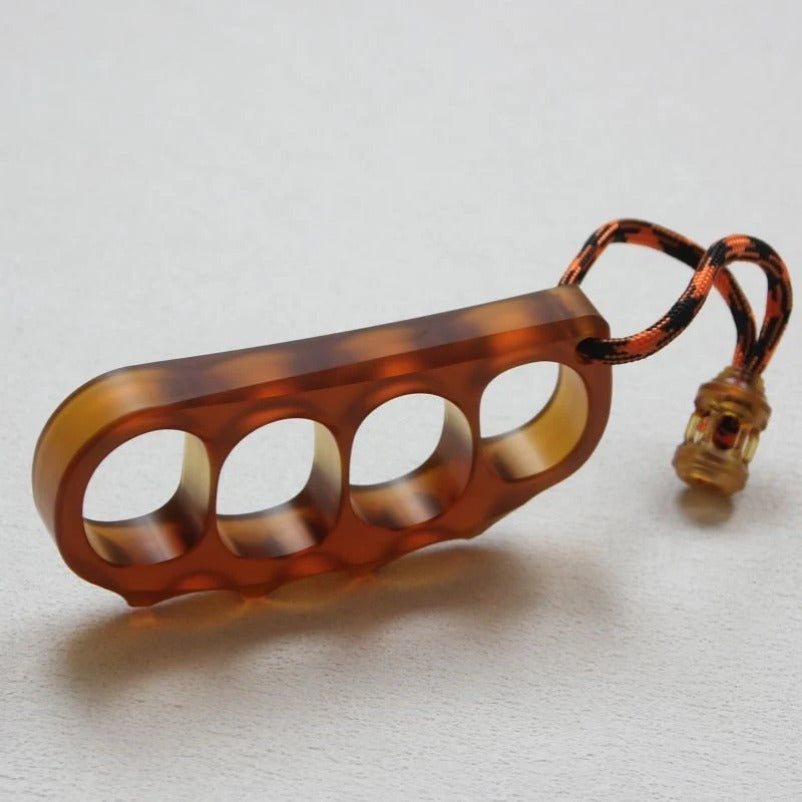 Amber Pea Knuckle Duster Strong Defense Tool for EDC Use