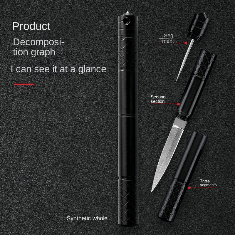 Pencil-Style Pocket Knife for Multi-purpose Outdoor Survival and Tactical EDC