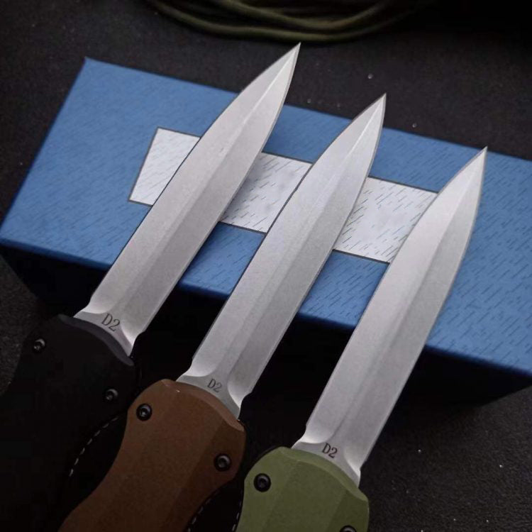 Outdoor D2 Steel Blade Tactical Knife with Lightweight Aluminum Grip
