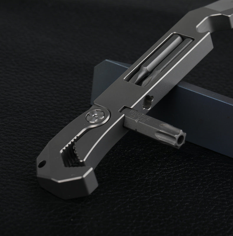 Titanium Multitool Wrench Screwdriver Pry Bar and Bottle Opener Stress Reliever