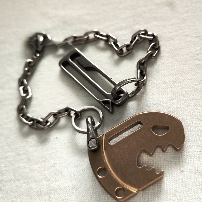 Welded Titanium Wallet Chain Quick Clip Motorcycle Keychain Belt Loop EDC