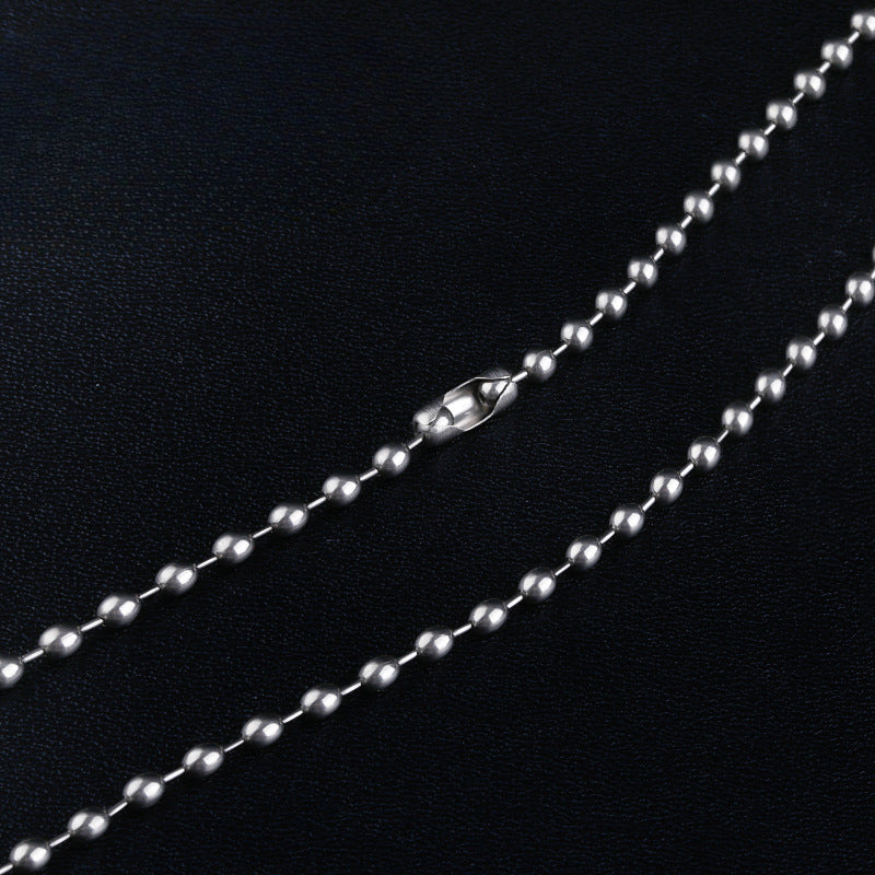 Rustproof Titanium Bead Chain Pendant Necklace for Everyday Wear